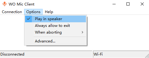 Play in speaker 选项